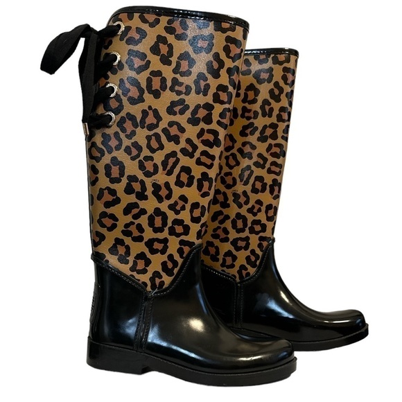 Authentic Coach Tristee Animal Print Rainboots Size 6 - Picture 2 of 9